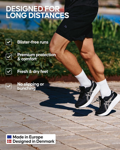 Running Socks, Crew Length, anti Blister, 3 & 5-Pack